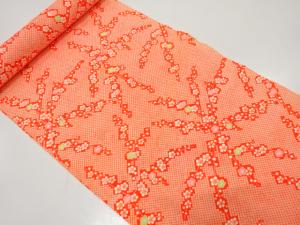 アンティーク　枝梅に疋田模様　長襦袢地反物